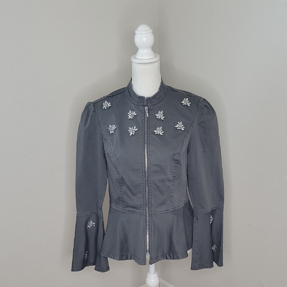 I-N-C Embellished Gray Women's Jacket